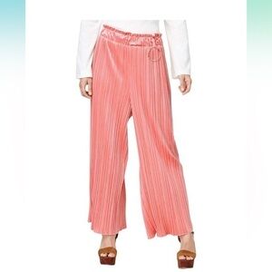 endless rose Pleated Rose Blush Velvet Pants NEW